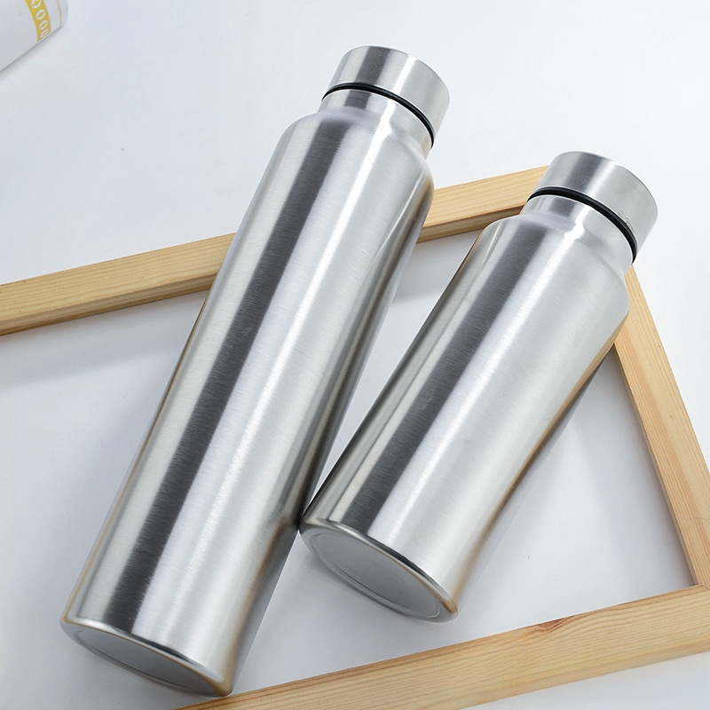 750ml/1100ml Wholesale High Quality Portable Single Walled Stainless Steel Water Bottle