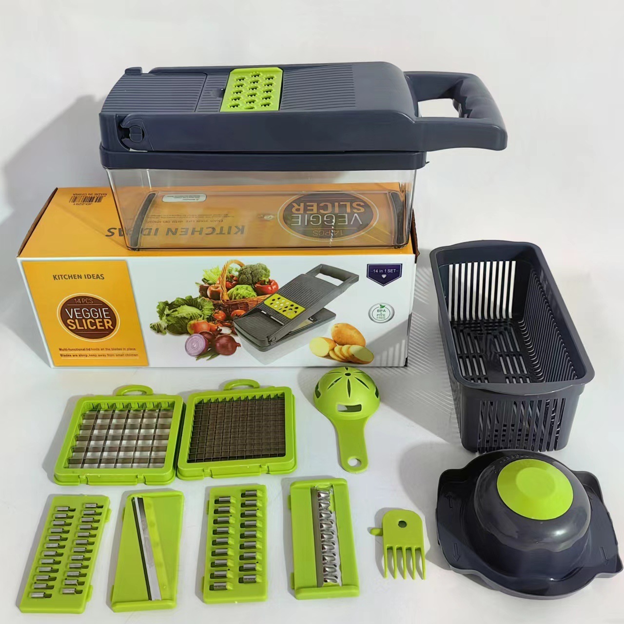 16 In 1 Handheld Manual Kitchen Multifunctional Potato Veggie Grater Mandoline Slicer Machine Onion Cutter And Vegetable Chopper