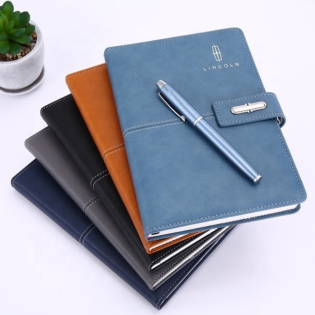 Customized Pu Leather Note Book Corporate Gift Set A5 Journal Wholesale Promotional Luxury Business Gift Items Notebook With Pen