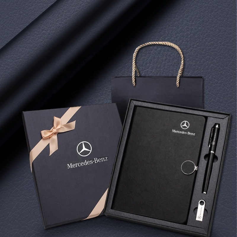 Wholesale Promotional Luxury Gifts Items Notebook Gift Set Business Office Black Faux Leather Magnetic Diary A5 Journal With Box