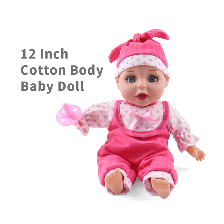 Banatoys Boneca 12Inch Cotton Body Baby Doll Silicone Newborn Baby Reborn Dolls For Girls With Nursing Bottle Accessories