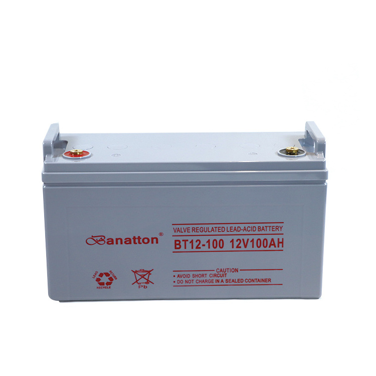 Banatton Rechargeable Storage Solar Deep cycle battery Longest Lifespan 12V 100Ah Lead Acid Battery Agm 12V100Ah Battery Bateria