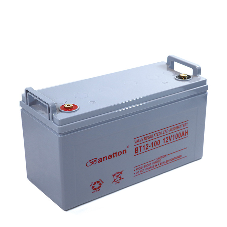 Banatton Rechargeable Storage Solar Deep cycle battery Longest Lifespan 12V 100Ah Lead Acid Battery Agm 12V100Ah Battery Bateria