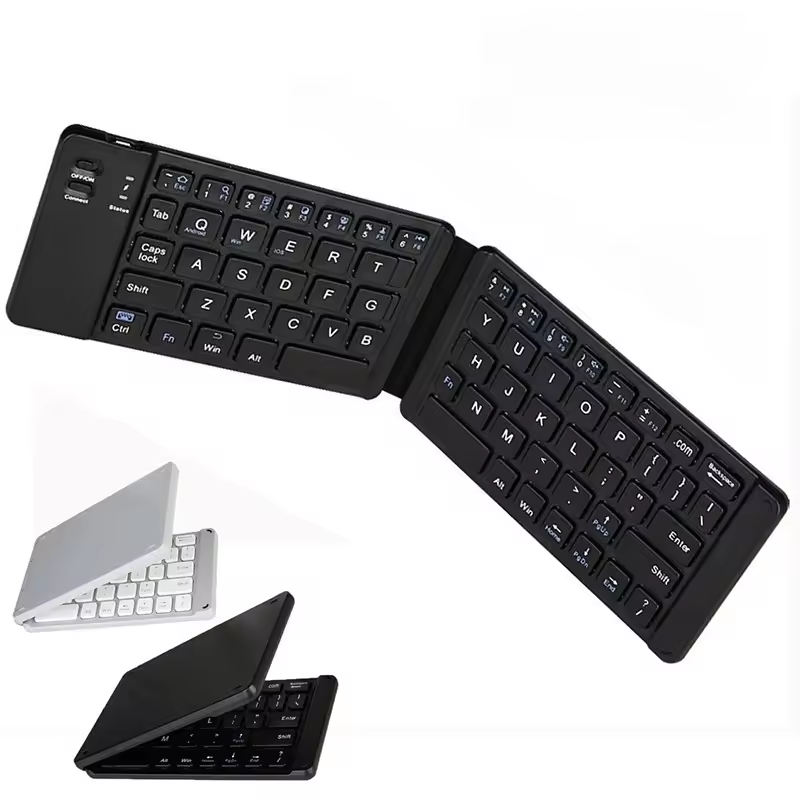 Portable Mini Ultra Slim Thin Foldable Folding Wireless Keyboard for iPad Pro Mobile Phone Laptop Tablet PC