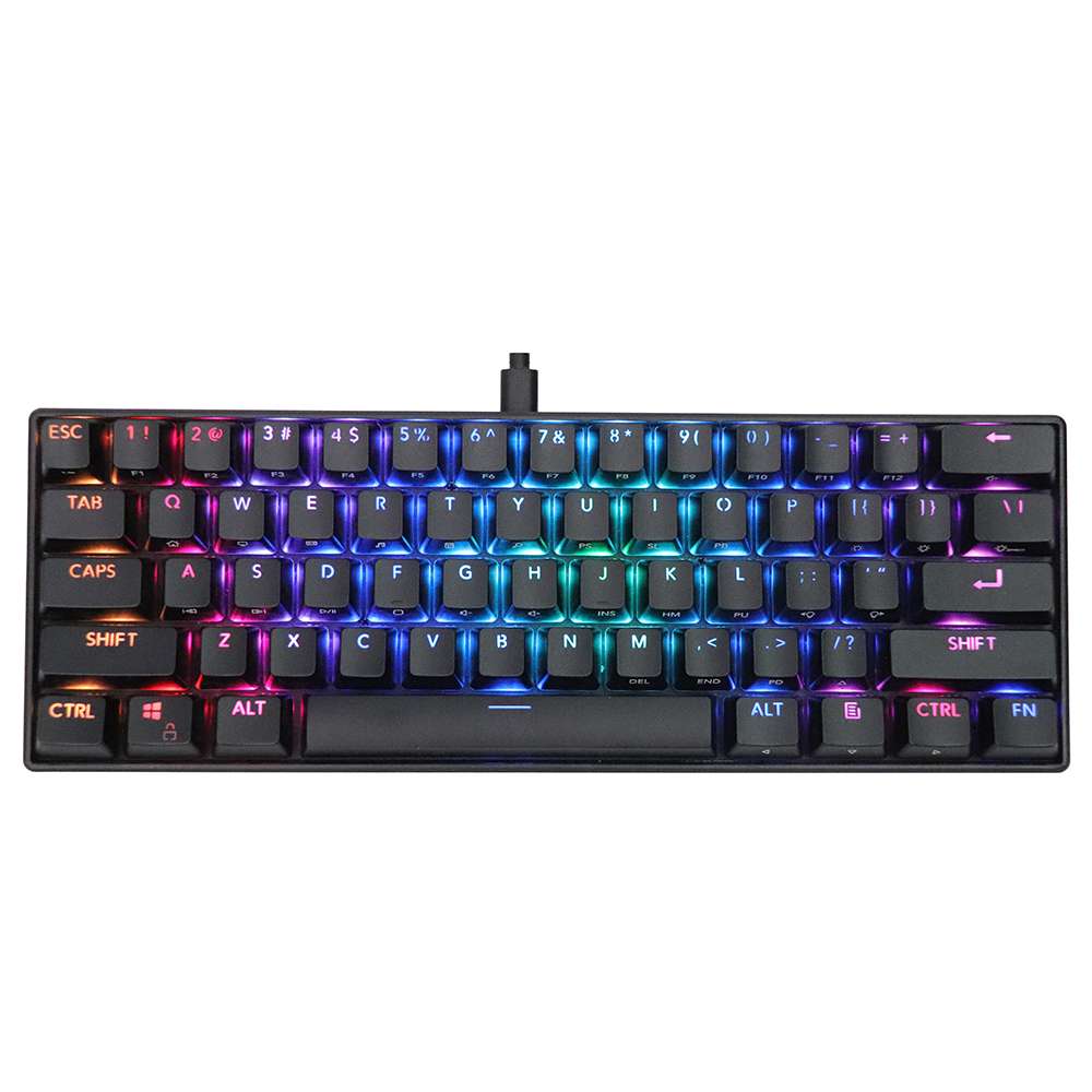 Custom 60% Gaming Keyboard Mechanical Switch 61 Keys Backlit Mini PC RGB Mechanical Keyboards