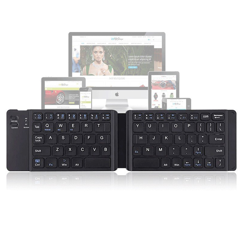 Portable Mini Ultra Slim Thin Foldable Folding Wireless Keyboard for iPad Pro Mobile Phone Laptop Tablet PC