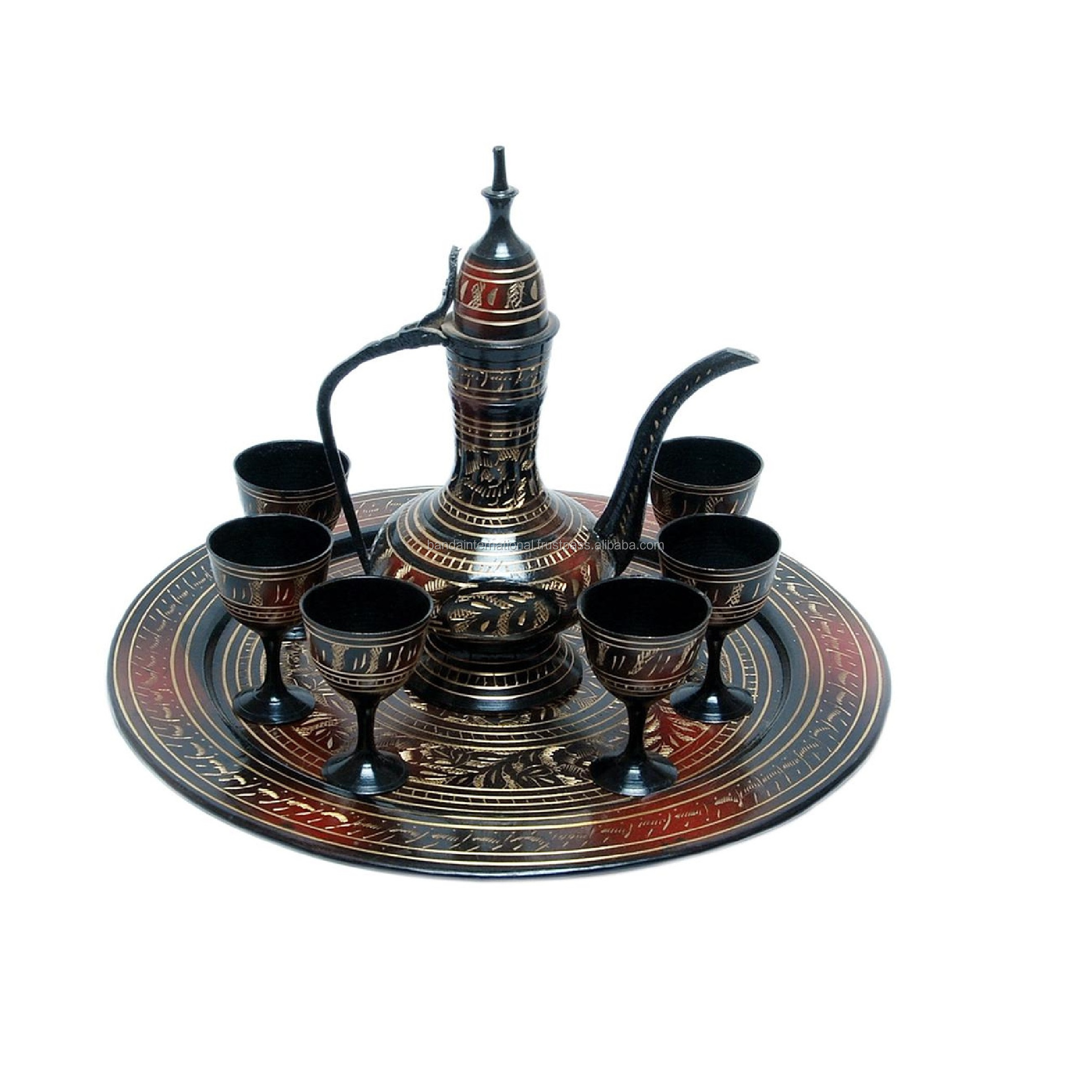 Indian Hand Made Metal Tea Set