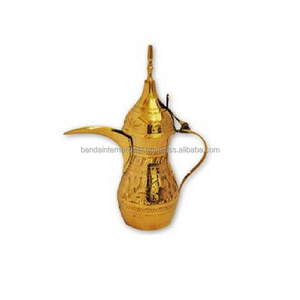 High Quality Brass Teapot With Beautiful Engraving Design Indian Hand Craved Metal Coffee Pot