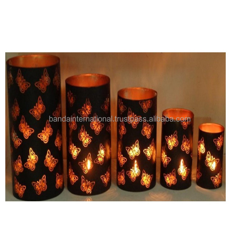 Wholesale High Quality Set Of Five Iron Votive Indian Handicrafts Home Decorative Votive Candle Holder