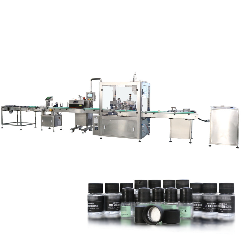 New Design Automatic Cream Lotion Liquid Cosmetic Filling Machine Filling Packing Production Line