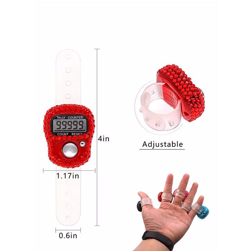 Mini  Digit Hand Tally Counter Finger Counter Muslim Ring Tally Counter  beautiful Finger ring electronic counting