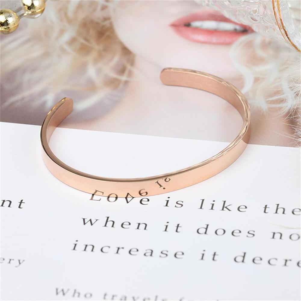 Personalized Fashion Blank Cuff Bracelet Vacuum Gold Plating Accepts Customized Personalized Engraved Adjustable Cuff bangle