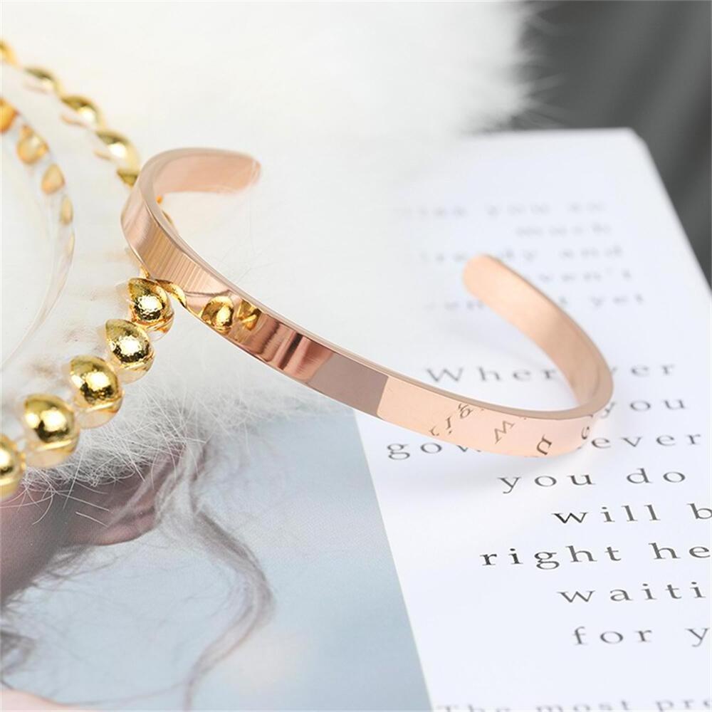 Personalized Fashion Blank Cuff Bracelet Vacuum Gold Plating Accepts Customized Personalized Engraved Adjustable Cuff bangle