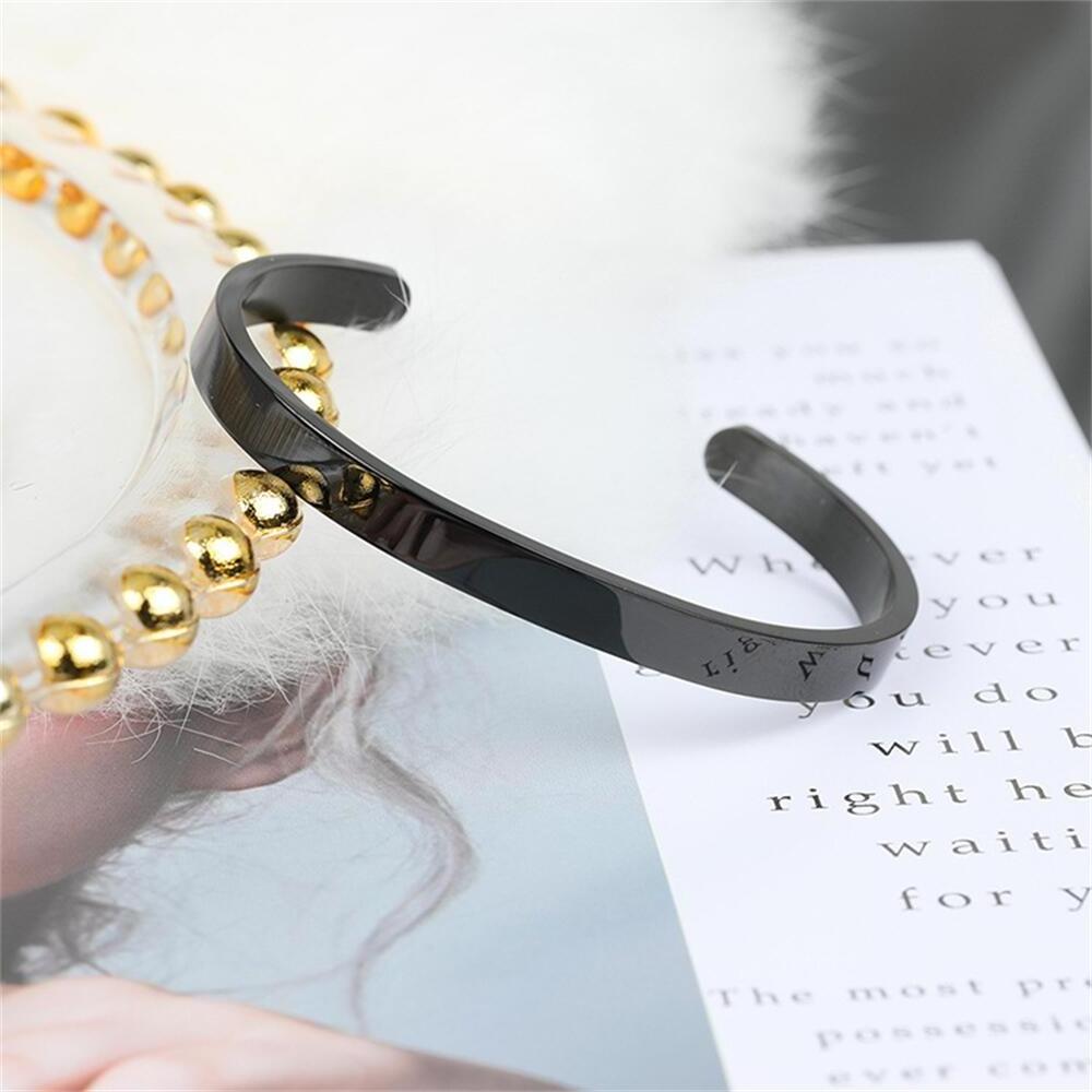 Personalized Fashion Blank Cuff Bracelet Vacuum Gold Plating Accepts Customized Personalized Engraved Adjustable Cuff bangle