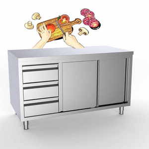 Best Sale Commercial Stainless Steel Work Table with Drawers Cabinet Kitchen Bench