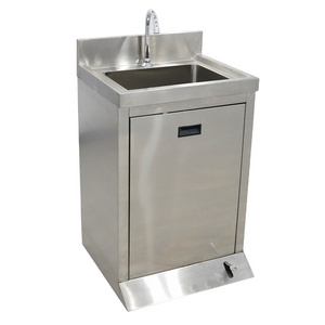 Industrial Foot Pedal Pump Hand Basin Stainless Steel Commercial Pedestal Washing Sink Factory