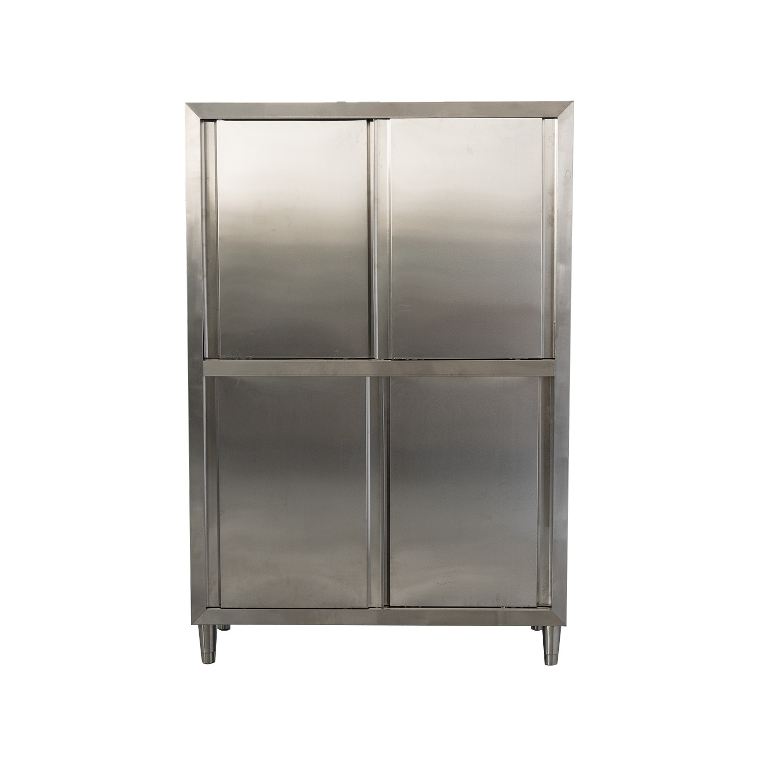 Commercial Stainless Steel 201 / 304 / 316 Sliding Door Restaurant Kitchen Cabinet Cupboard With Adjustable Feet