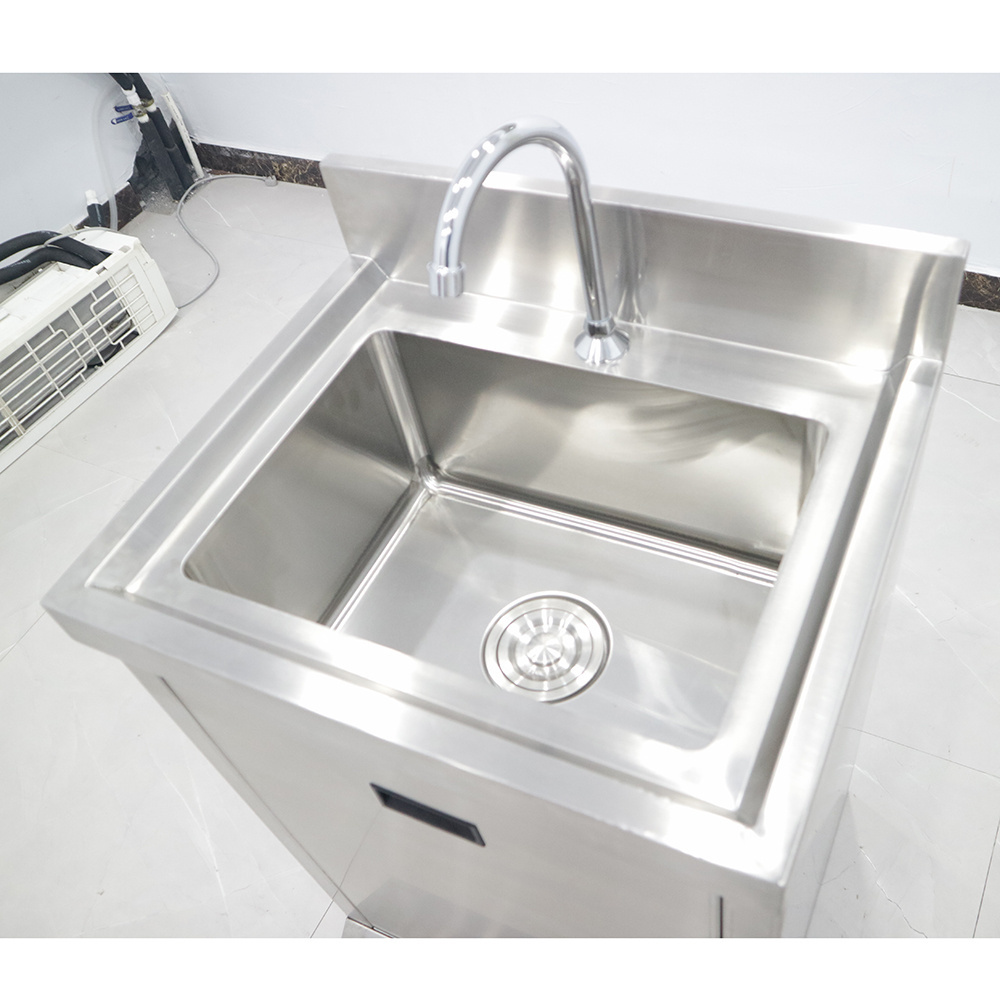 Industrial Foot Pedal Pump Hand Basin Stainless Steel Commercial Pedestal Washing Sink Factory