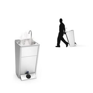 SUS 304  201 SS Material Mobile And Autonomous Stainless Steel Hand Wash Station Basin Portable Sink With Hot Water