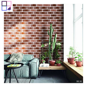 High Quality PVC wall covering 0.5*10M rolls vinyl 3d brick wallpapers for hotel project