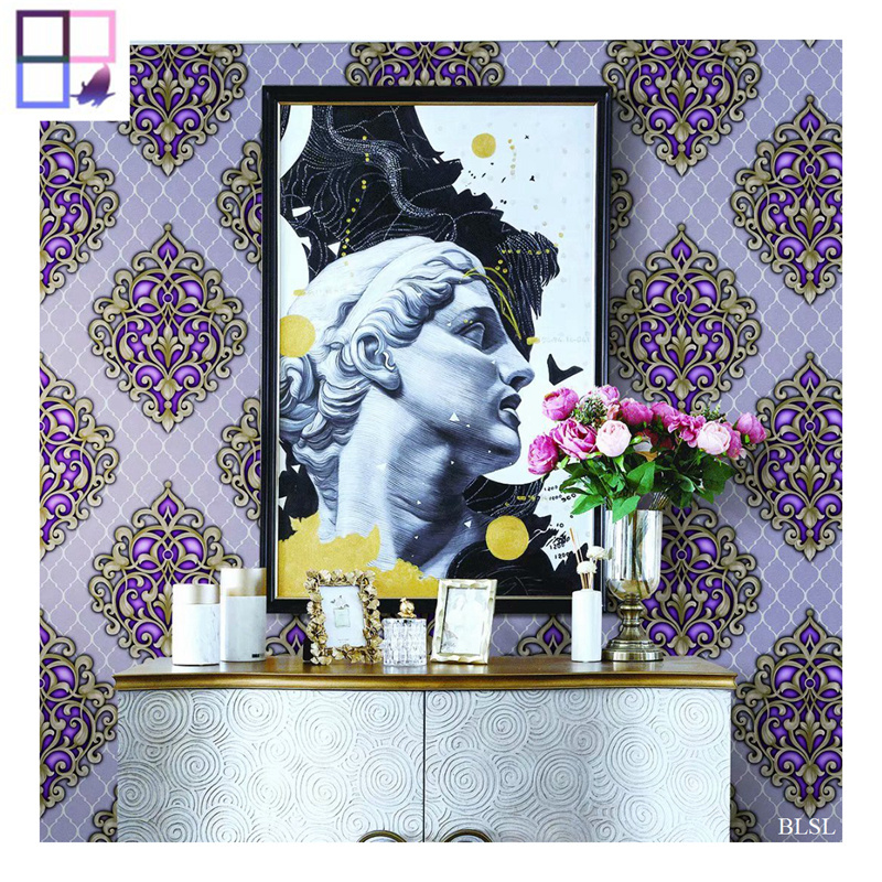 Home design luxury floral decor damask wall paper brick wallpapers 3d effect wall murals