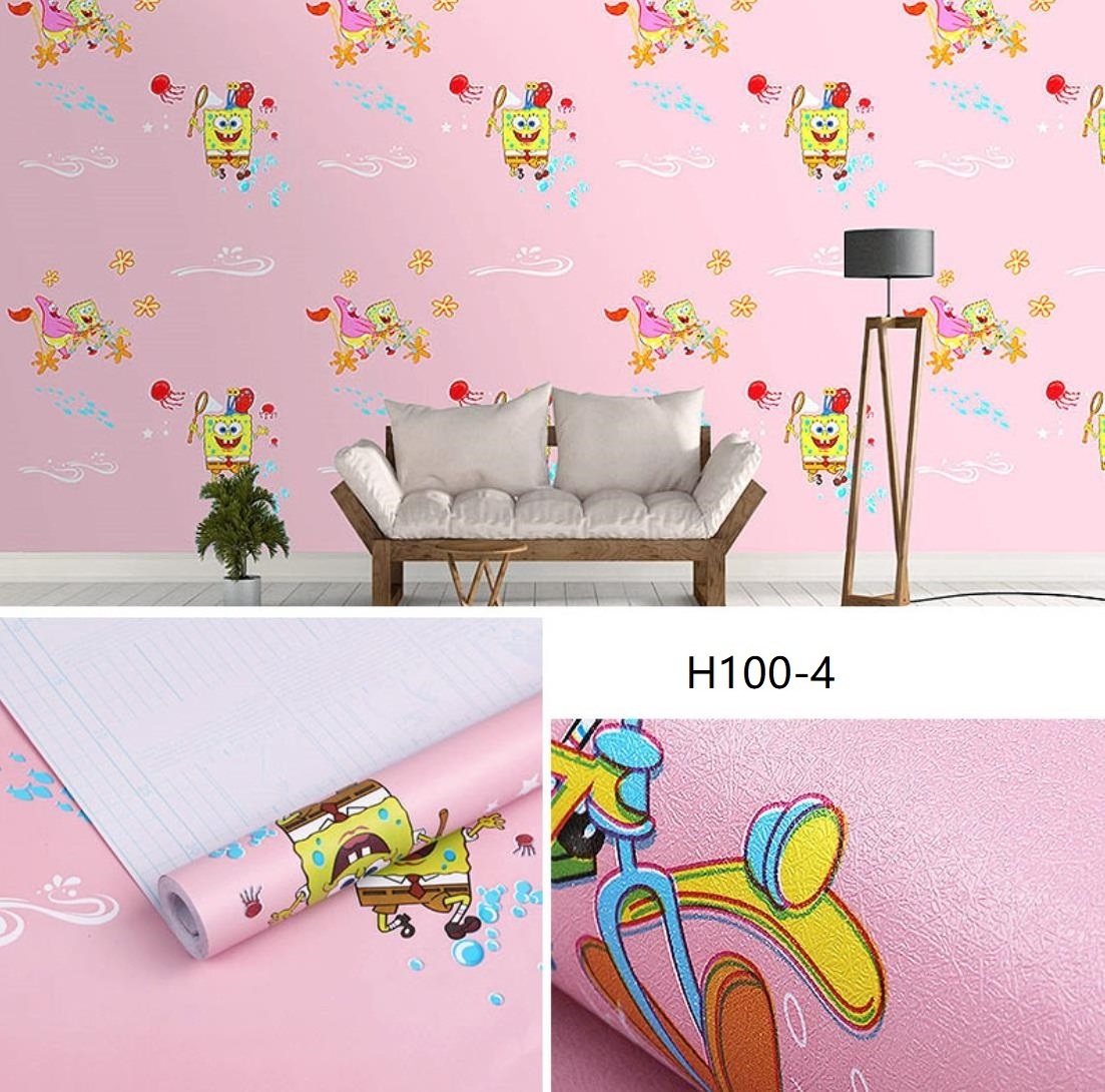 Little girl pink wallpaper HELLO KITTY cartoon 3d  wallpaper for bedroom