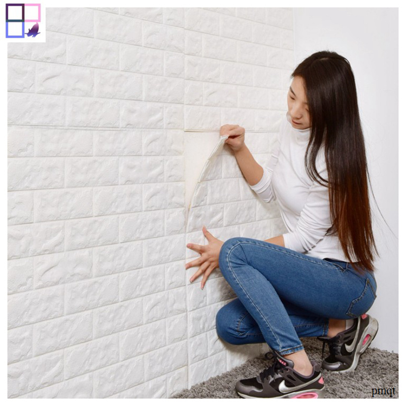 Modern solid colored PE brick textured wall panels self-adhesive 70cm*77cm*6mm thicken wall panels for home