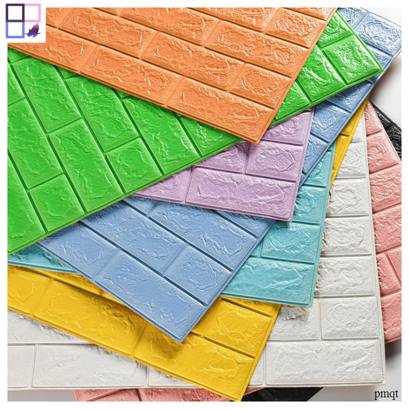 Modern solid colored PE brick textured wall panels self-adhesive 70cm*77cm*6mm thicken wall panels for home