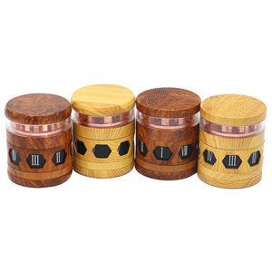 4 Parts Custom Logo Available 63mm Cigarette Grinder Wooden Herb Grinders Wood Smoking Accessories