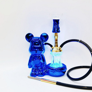 Gift Box Soft Smoke Shisha Cup Smoking Hot Selling Hookah Set Household Luxury Hookah With Bear LED Light