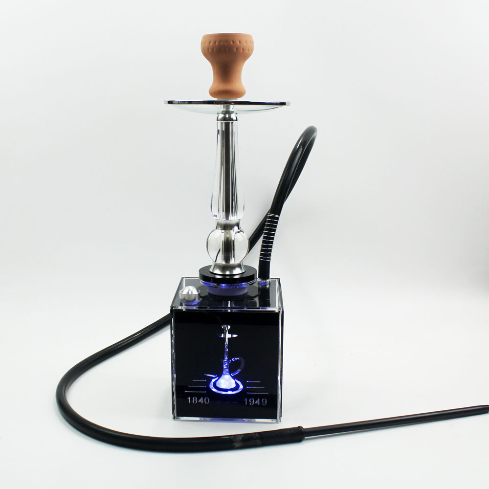 Factory Supply Arabic Shisha Full Set with Acrylic LED Light Crystal Pipe and Shisha Pot