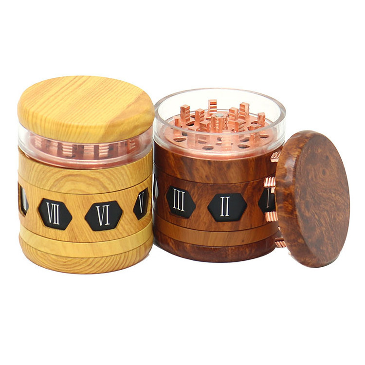 4 Parts Custom Logo Available 63mm Cigarette Grinder Wooden Herb Grinders Wood Smoking Accessories