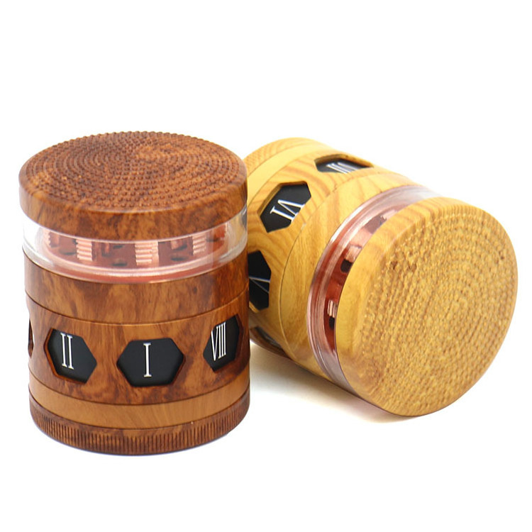 4 Parts Custom Logo Available 63mm Cigarette Grinder Wooden Herb Grinders Wood Smoking Accessories