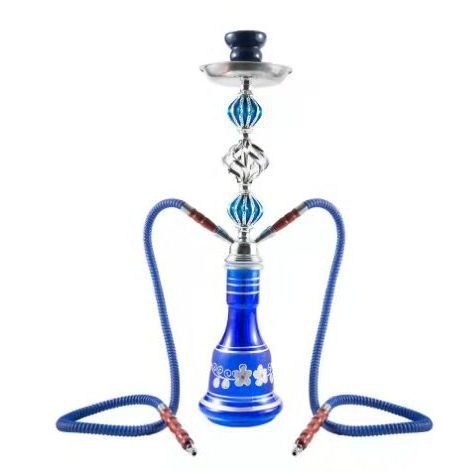 Medium Arabic Hookah Set Glass Hookah Accessories Double Tube Black Gift BOX Mirror Hookah Shisha Glass Pipes for Smoking Glass