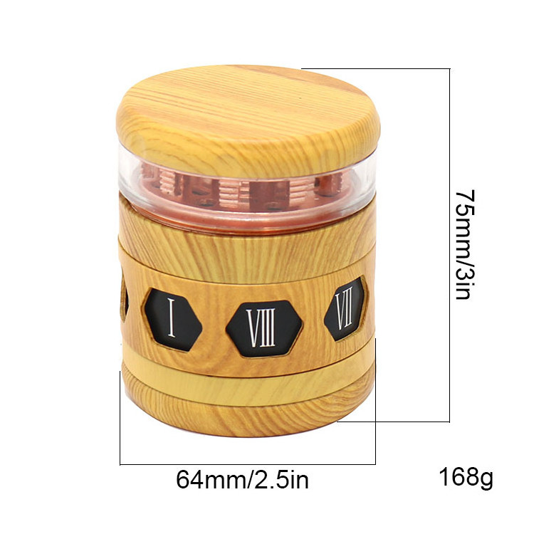 4 Parts Custom Logo Available 63mm Cigarette Grinder Wooden Herb Grinders Wood Smoking Accessories