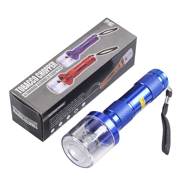 Wholesale Flashlight Electric Herb Grinder Smoking Accessories Dry Tobacco torch Spice Herb Grinders