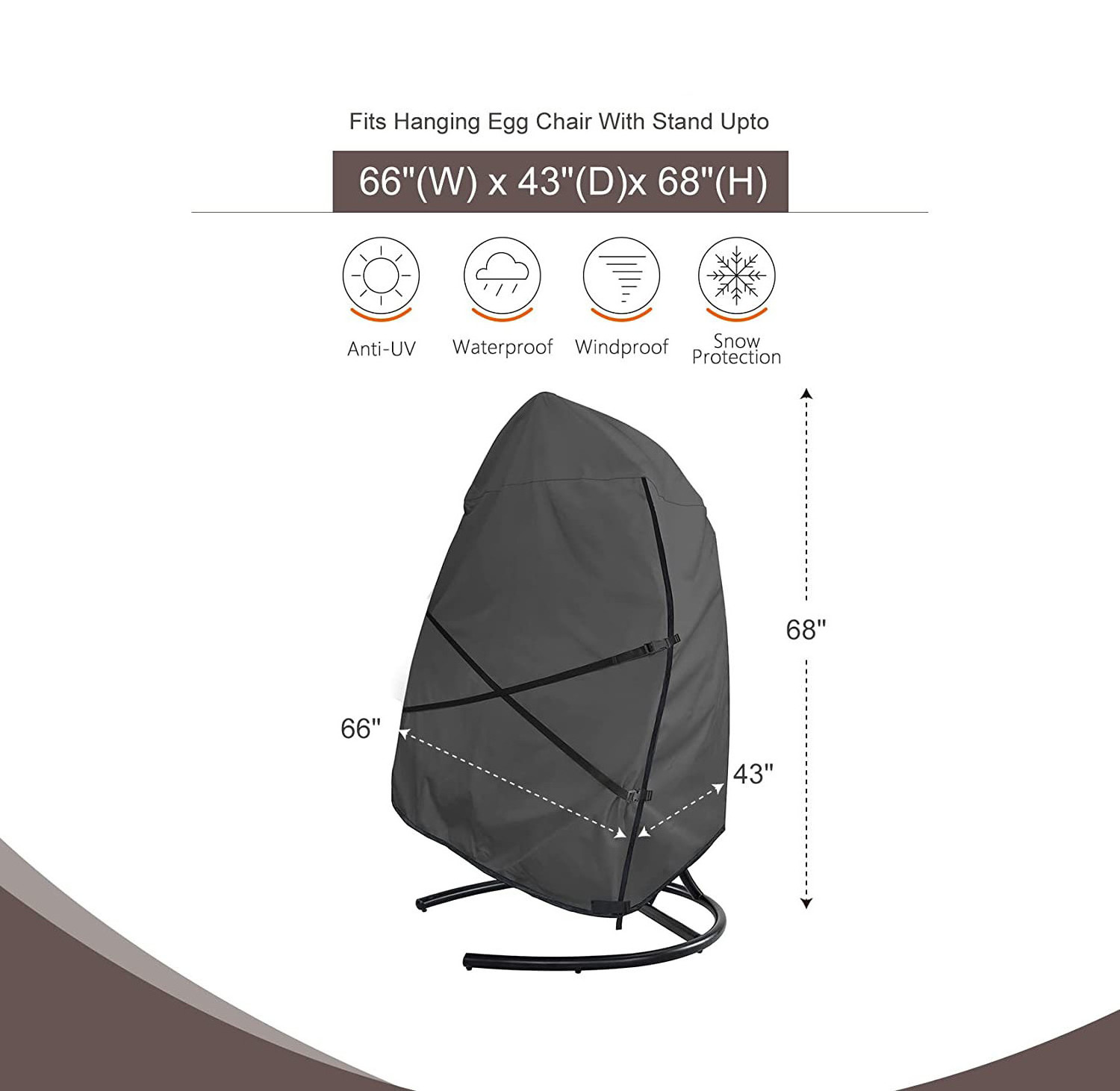 210d waterproof Rainproof Sun Protection outdoor furniture patio swings chair cover garden hanging egg chair cover