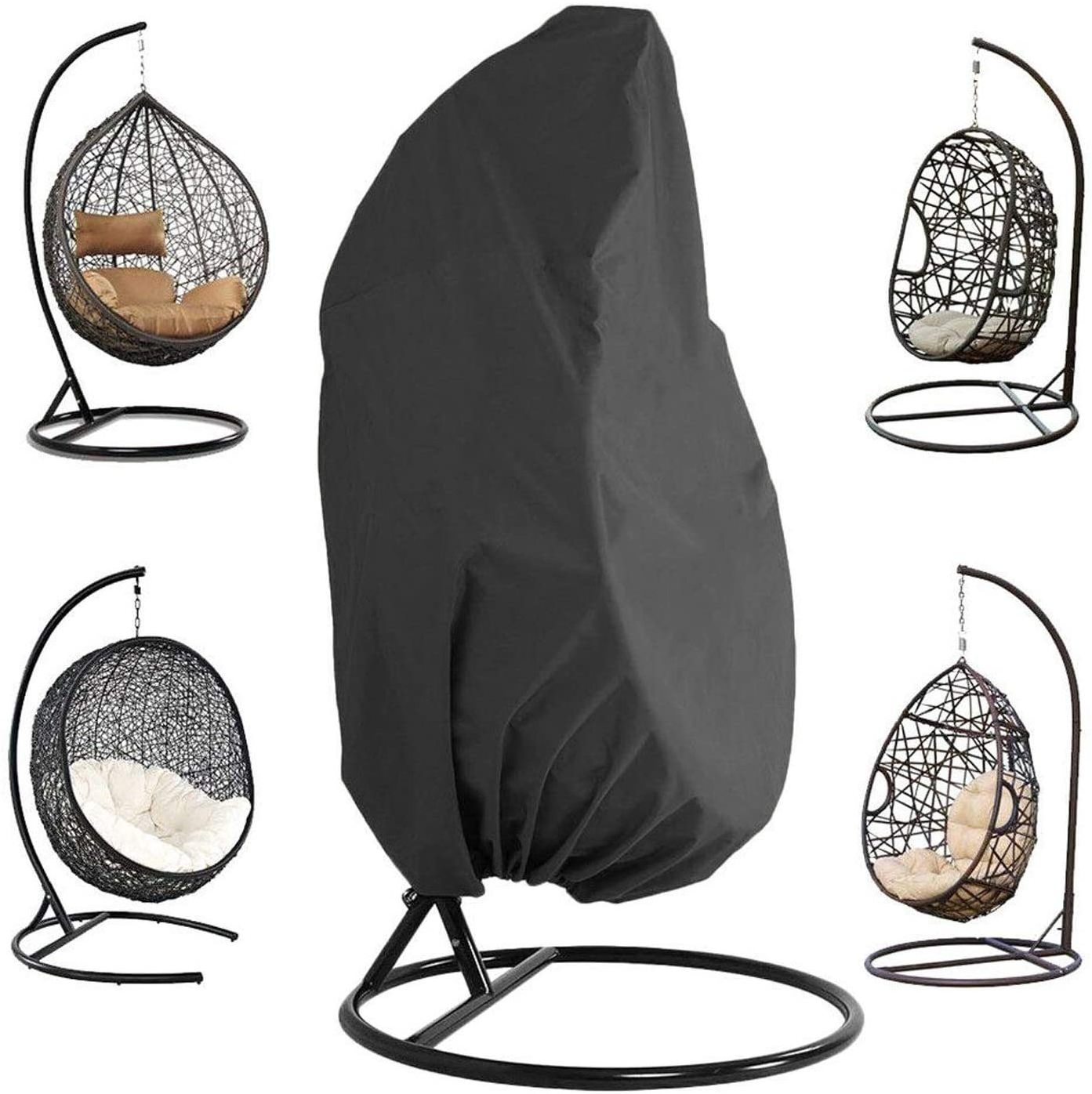 outdoor waterproof custom size 210d Patio Furniture Wicker Hanging Egg Stand Swing Chair Seat Rain Cover