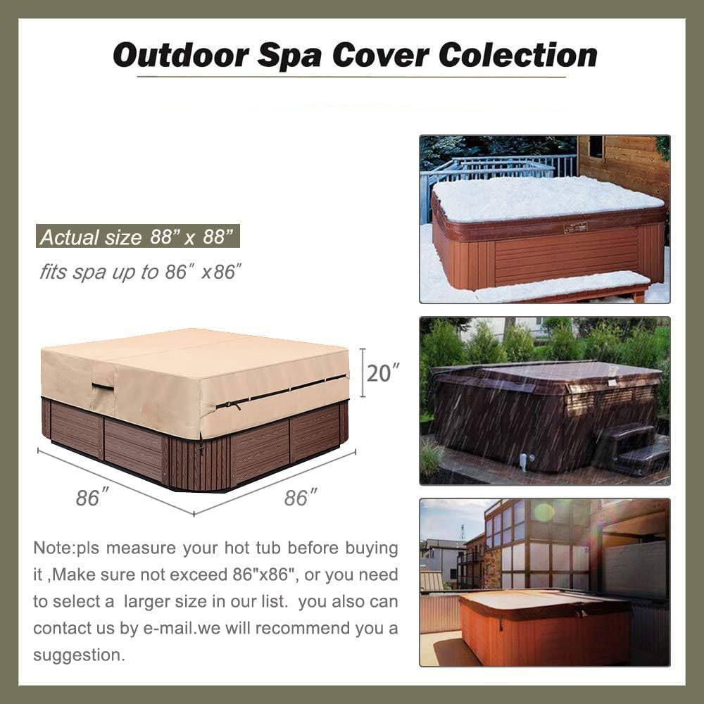 Custom Size Durable Waterproof Dustproof Sun Shade UV Proof Oxford Fabric Drawstring Bottom Design Hot Tub Cover