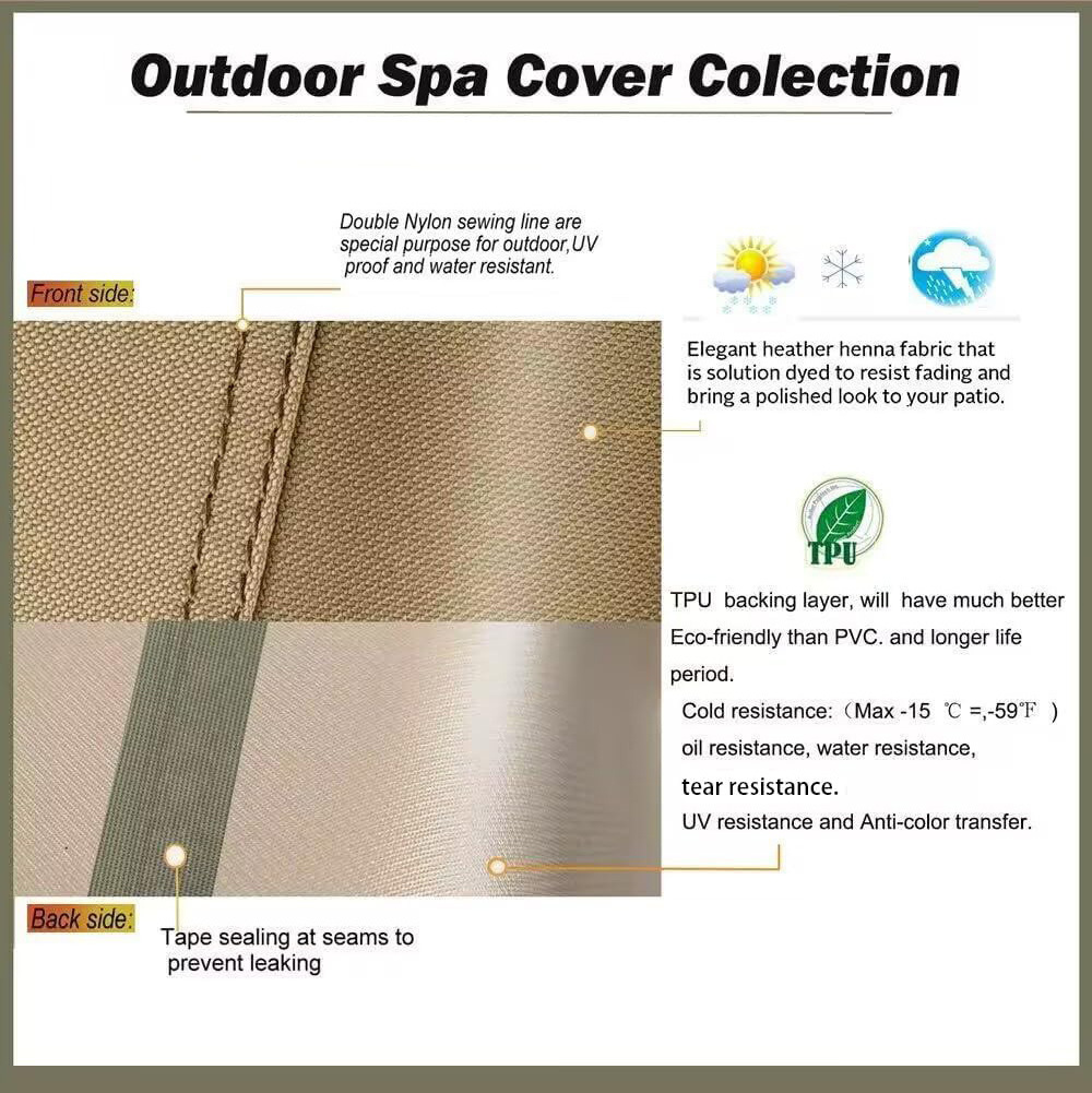 Custom Size Durable Waterproof Dustproof Sun Shade UV Proof Oxford Fabric Drawstring Bottom Design Hot Tub Cover