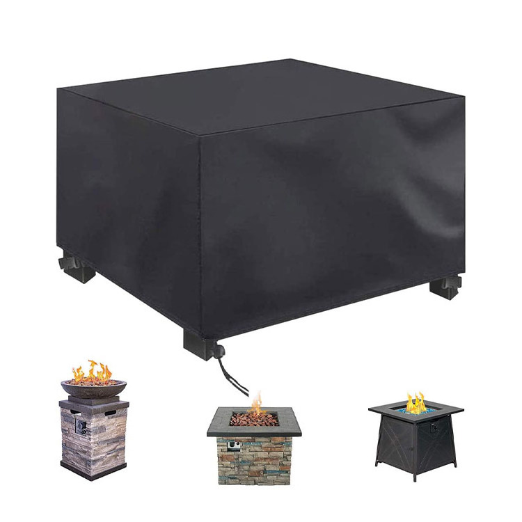 high quality 600D Outdoor Patio Multiple Sizes Waterproof Windproof Heavy Duty Oxford Square Gas Fire Pit Table Cover