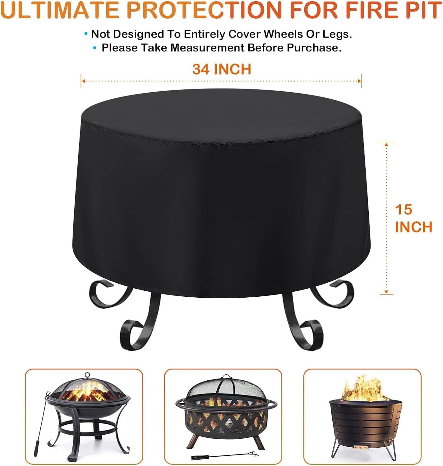 Fire Pit Accessories Cover Superior Quality Round Fire Pit Cover For Home And Garden Usage