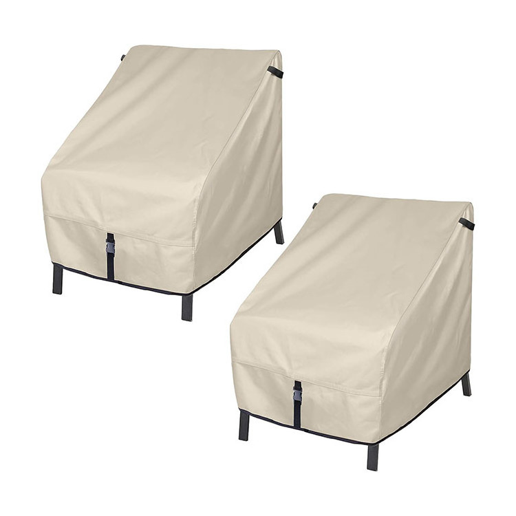 Beige color Patio Chair Covers Waterproof Outdoor Lounge Deep Seat Single Lawn Chair Cover