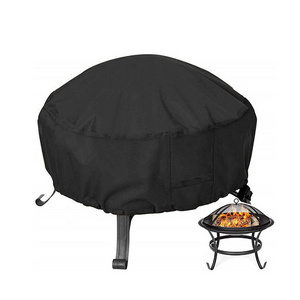 Foldable Portable 210d Polyester Heavy Duty Round Customized Waterproof Patio Fire Pit Cover