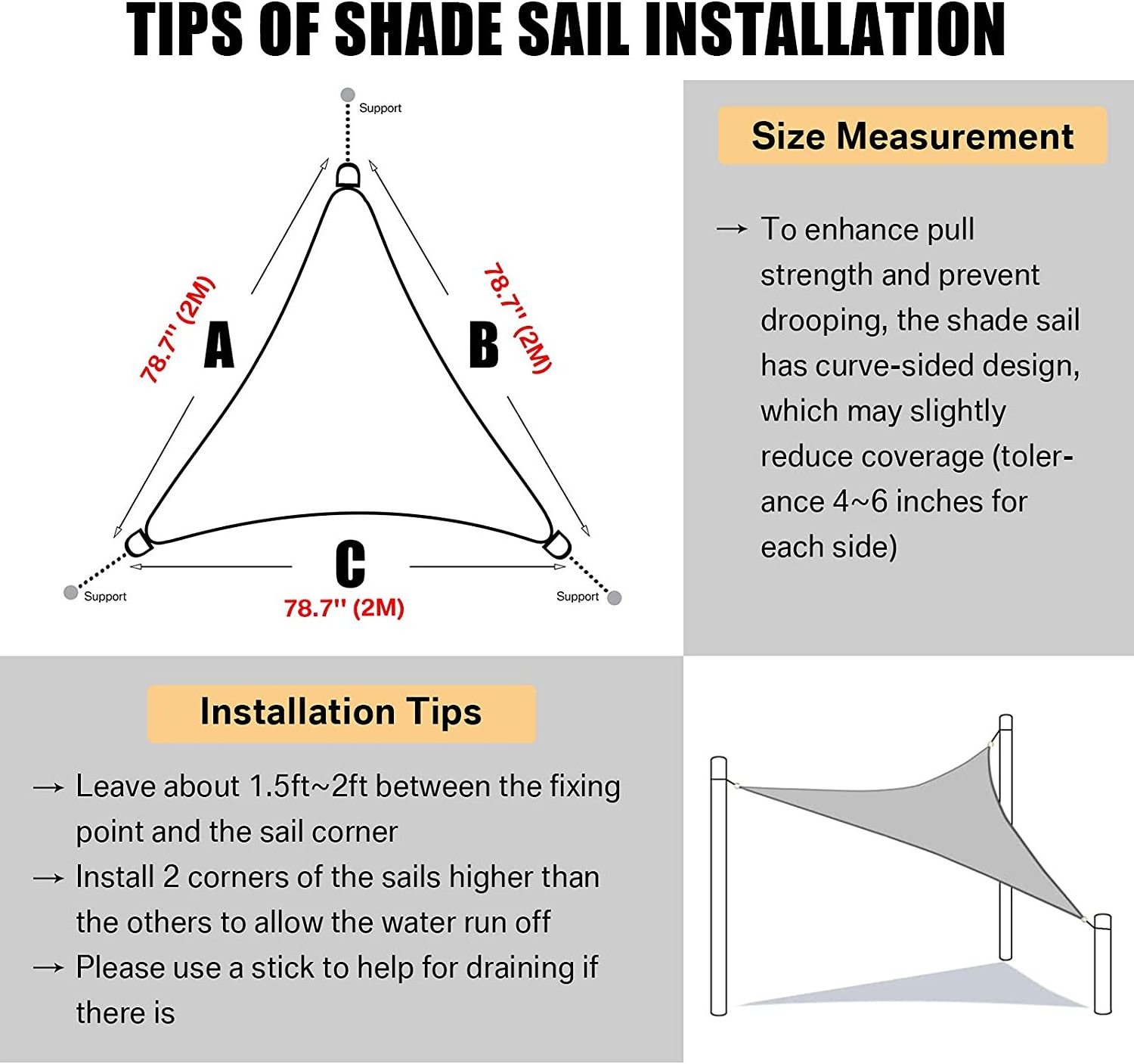 oxford Sun Shade Sail Triangle Waterproof for Patio Yard Deck Pergola Outdoor Sun Sail Shade 98% UV Block Sunshade Sand Color