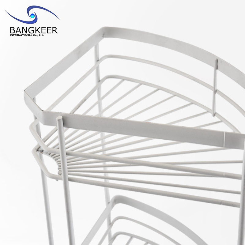 Best Selling Three Tier Metal Storage Rack White Vertical Storage Rack For Bathroom