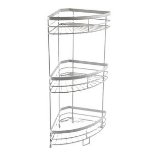 Factory Wholesale Standing Three Tier Metal Triangle Bathroom Storage Rack Wall Mounted Bathroom Shelf