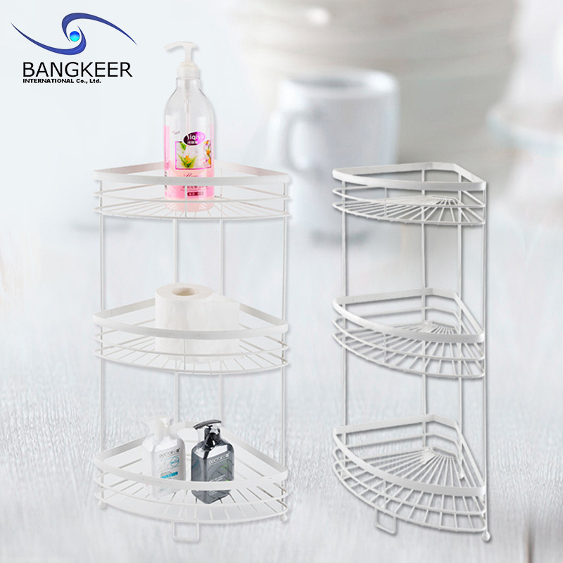 Best Selling Three Tier Metal Storage Rack White Vertical Storage Rack For Bathroom