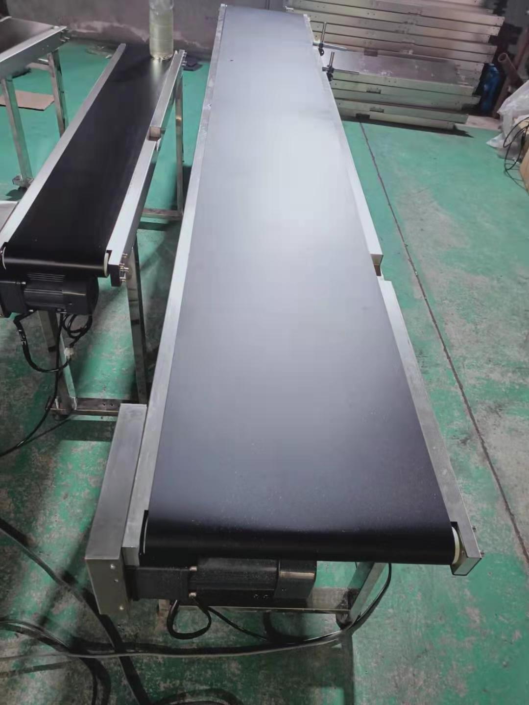 Customized 60cm to 3m long , 11cm to 50cm width stainless steel belt conveyor for food, boxes, packages industries