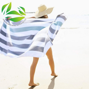 Swim Pool High Quality Super Large Sand Free Custom Print 100% Cotton Stripe beach cotton towel